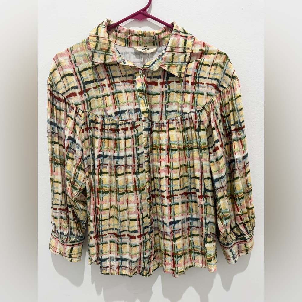 Entro Multicolor Plaid Blouse